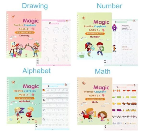 Magic Book Set of 2 ( 8 Book + 20 Refill+2 Pen+2 Grip) - Image 2