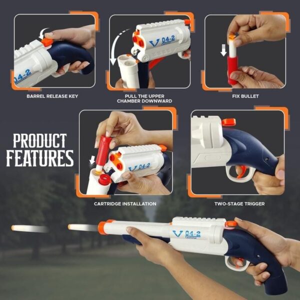 Shotgun Toy Gun for Kids with 10 Foam Bullets - Image 4